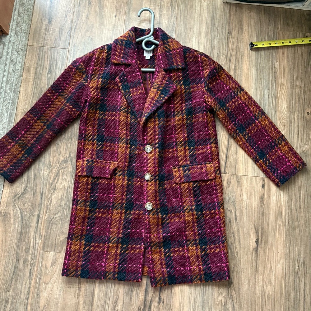 Plaid Wool Blend Coat target